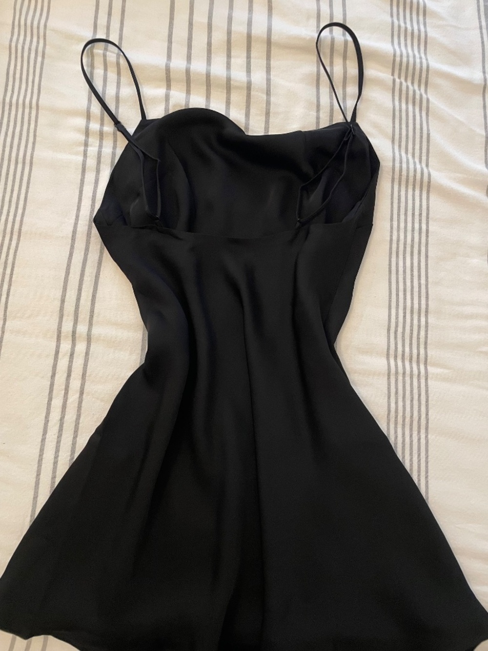 NWOT Aritiza Satin Silk Black Mini Backless Dress - Picture 6 of 6